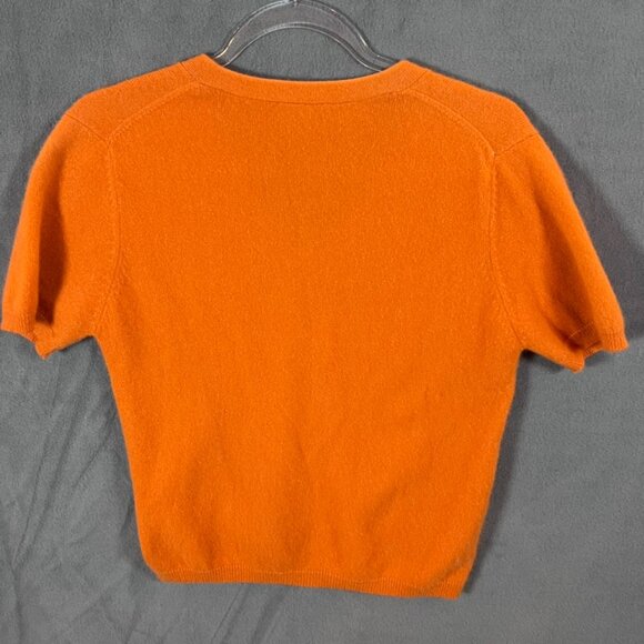 Madagascar made Scotland Yarn Spun Cashmere Sweater Short Sleeve - V Neck 🎃 - Picture 3 of 4